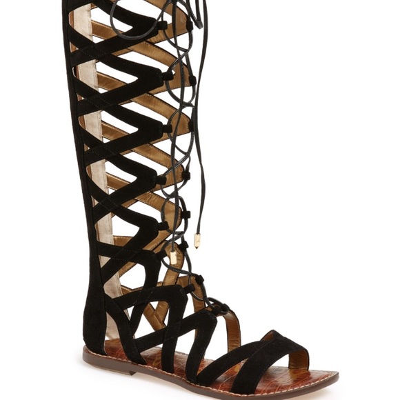 tall black gladiator sandals
